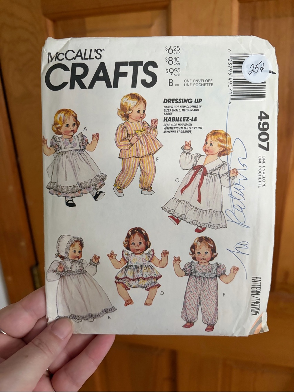 McCall’s crafts baby doll clothing patterns 12-22”